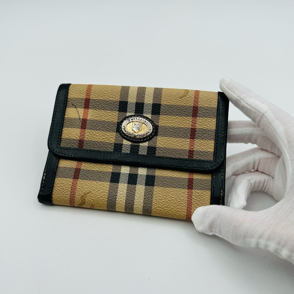 Burberry Tan and Black Checkered Wallet - Picture 2 of 13